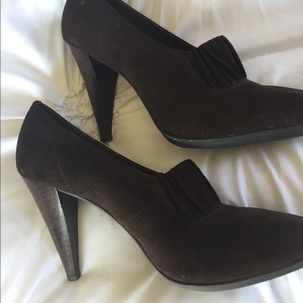 Coach micro-suede heels